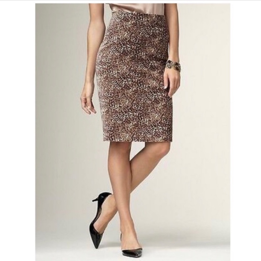 Talbots velour leopard fuzzy pencil skirt 4